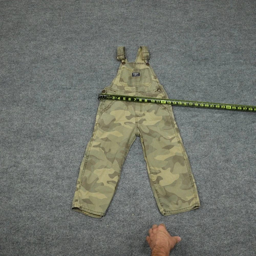 OshKosh B'gosh Overalls Boys 4T Green Camo Classic Canvas Adjustable Straps